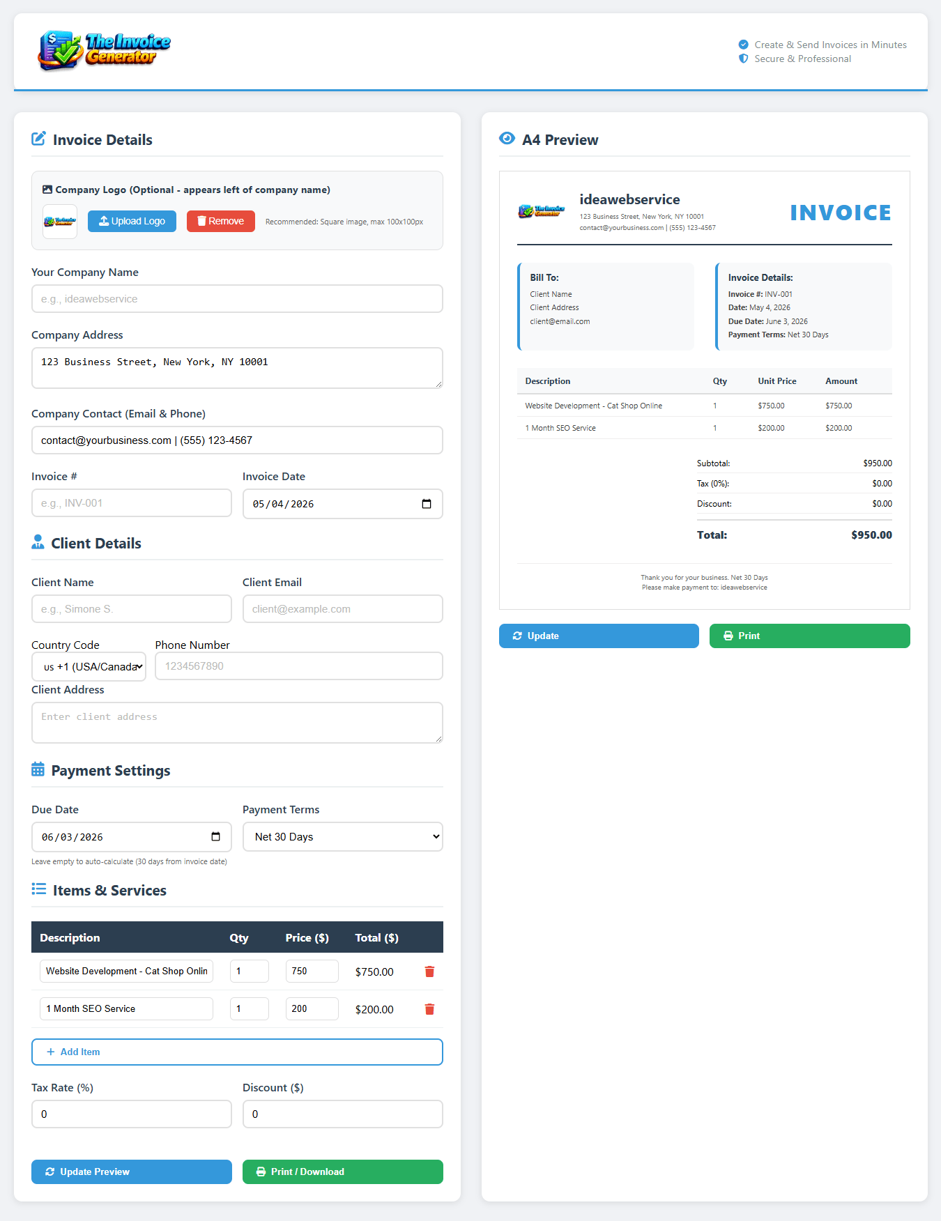 The Invoice Generator